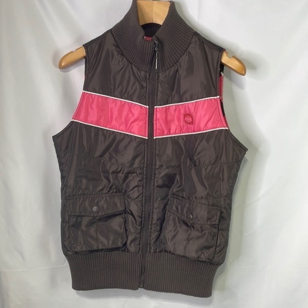 Le Tigre Brown and Pink Puffer Vest